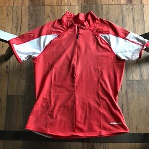 Sugoi, size medium, red, half zip, biking/running t-shirt.